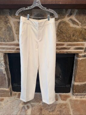 CALIA by Carrie Underwood Cream Straight-Leg Pull-On Ankle Pants